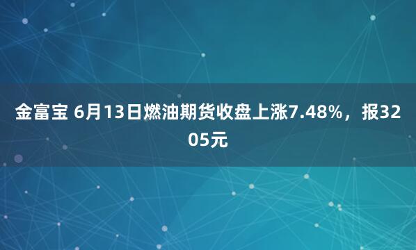 金富宝 6月13日燃油期货收盘上涨7.48%，报3205元