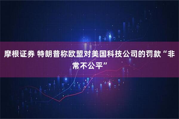 摩根证券 特朗普称欧盟对美国科技公司的罚款“非常不公平”